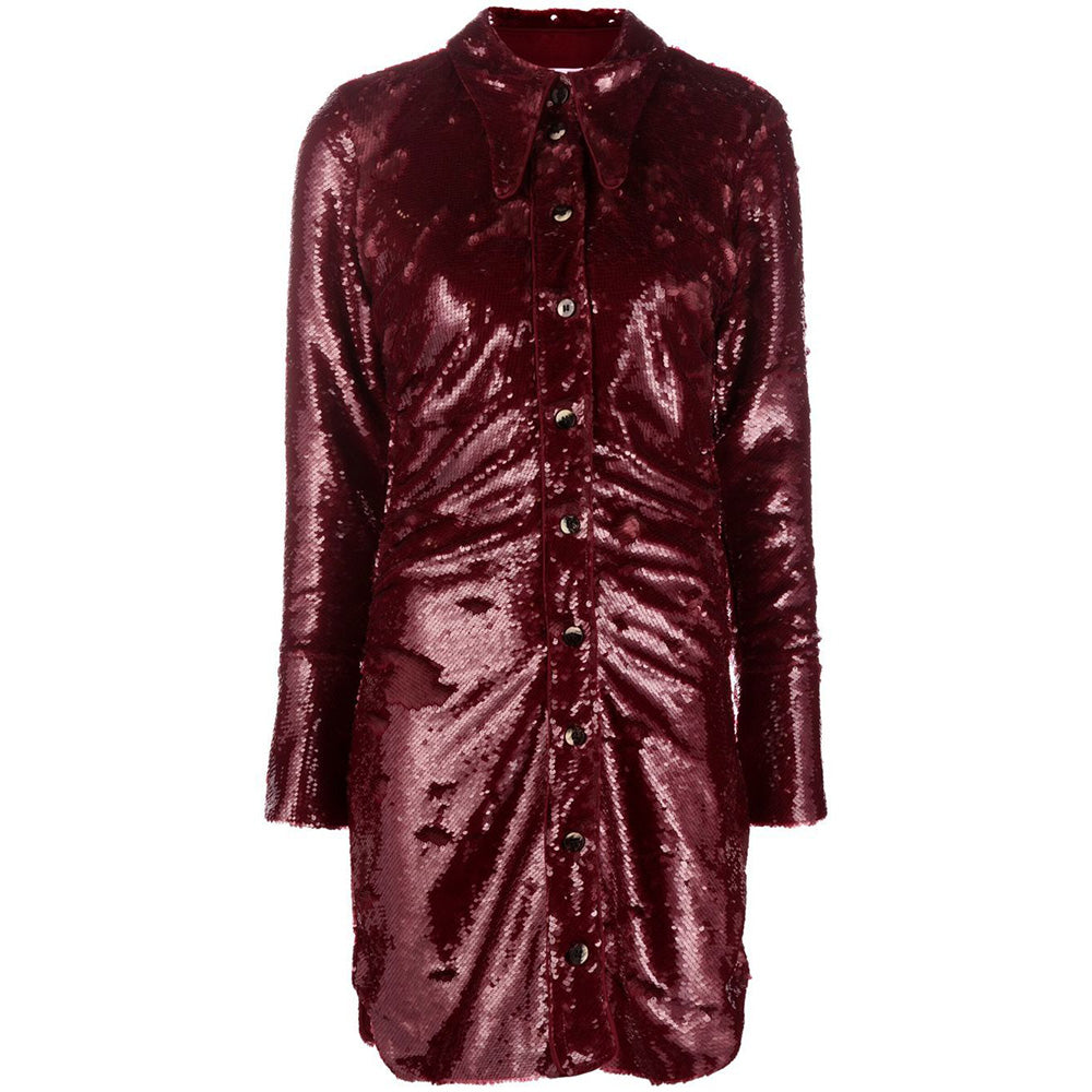 GANNI SEQUINS SHIRT DRESS