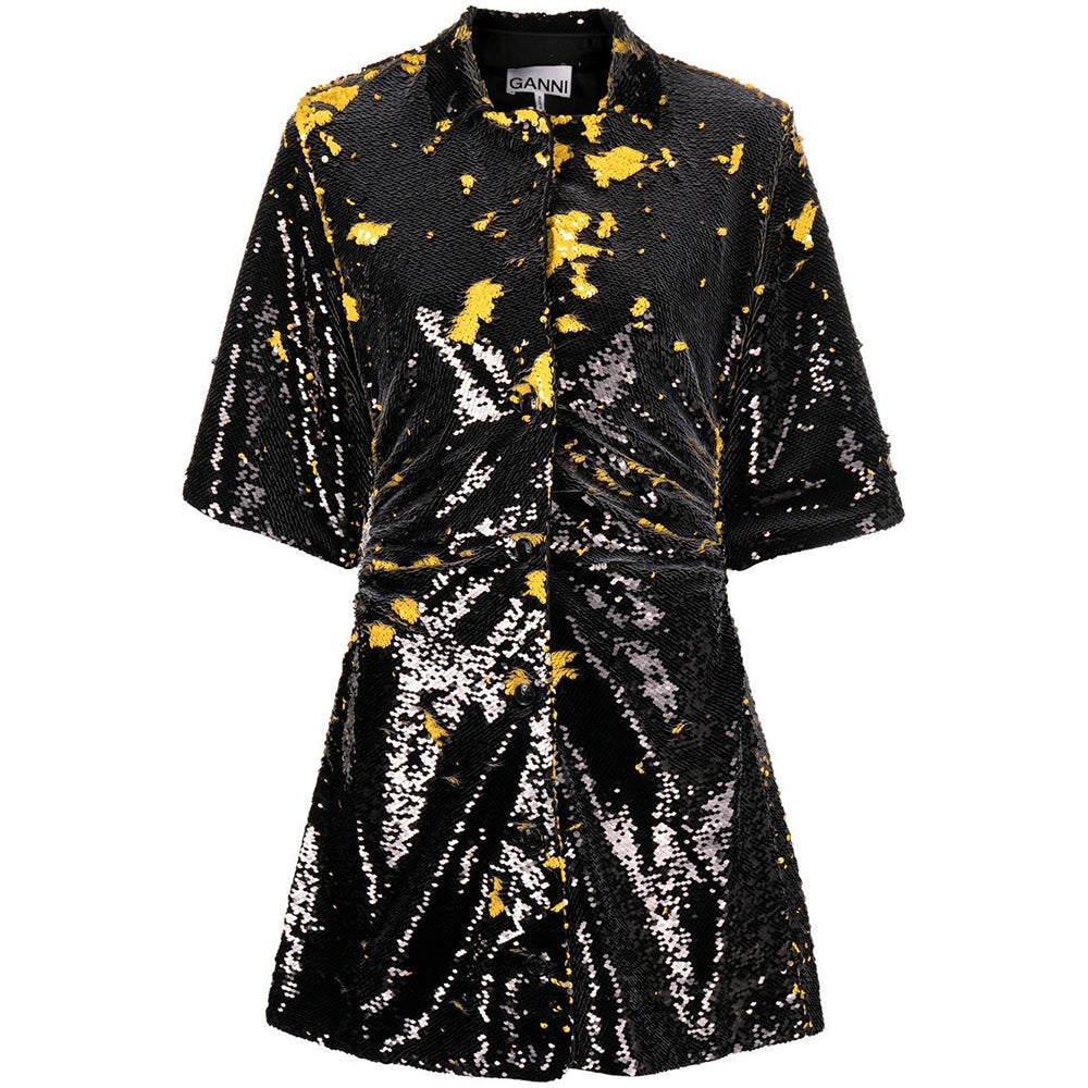 GANNI SEQUINS BLAZER MINI DRESS