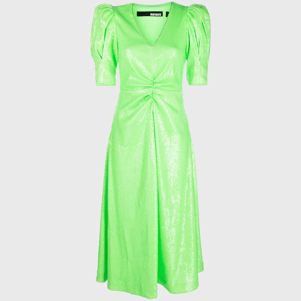 ROTATE SEQUINS MAXI V-NECK DRESS