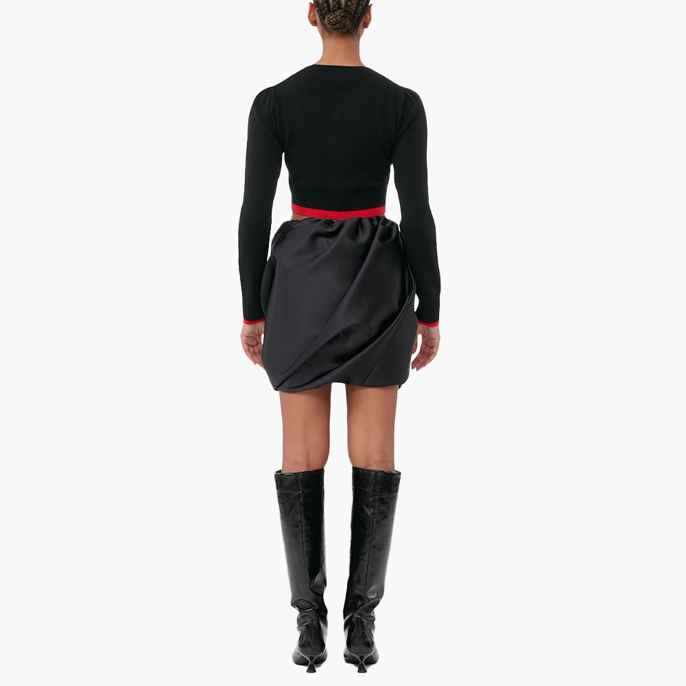 GANNI DOUBLE SATIN MINI SKIRT