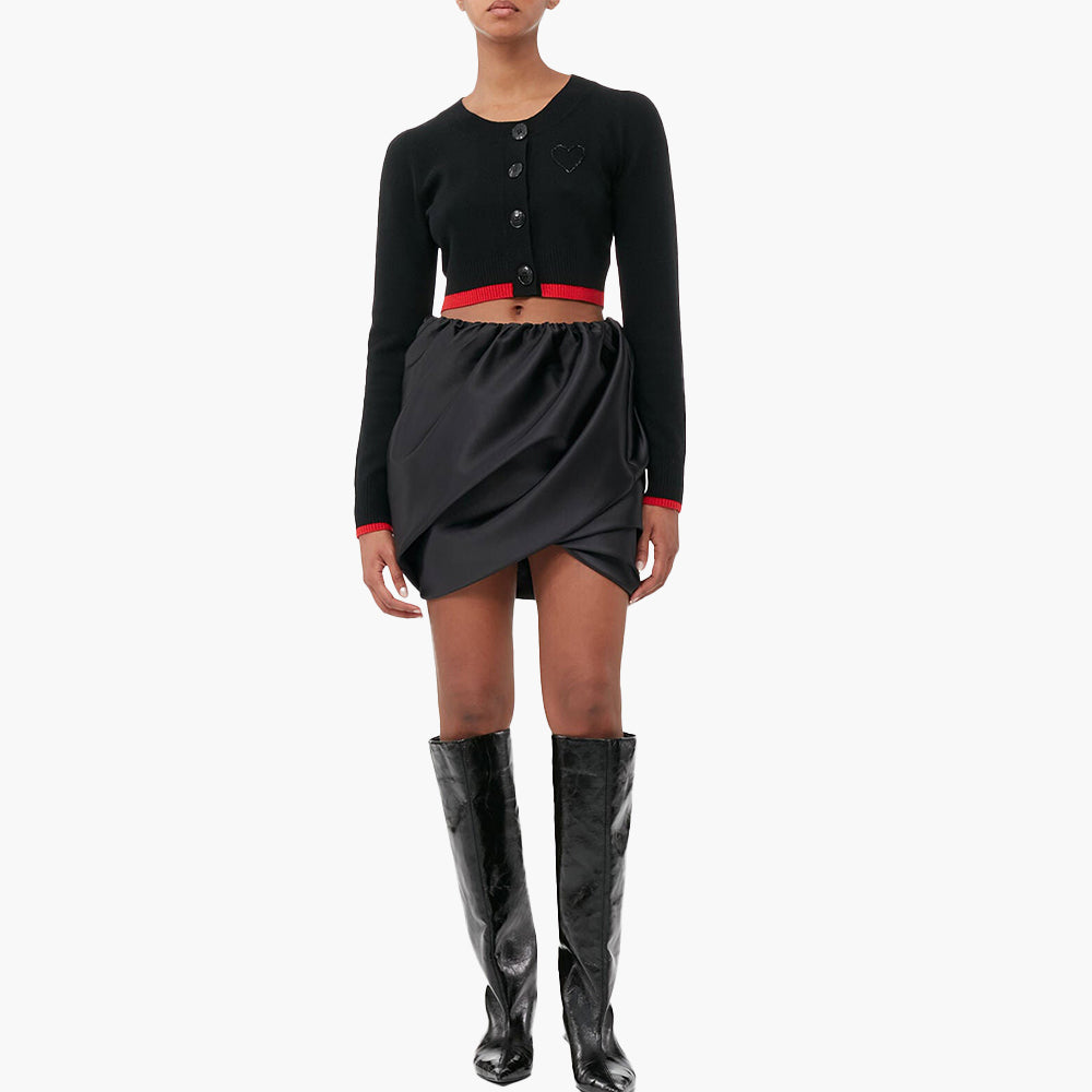 GANNI DOUBLE SATIN MINI SKIRT