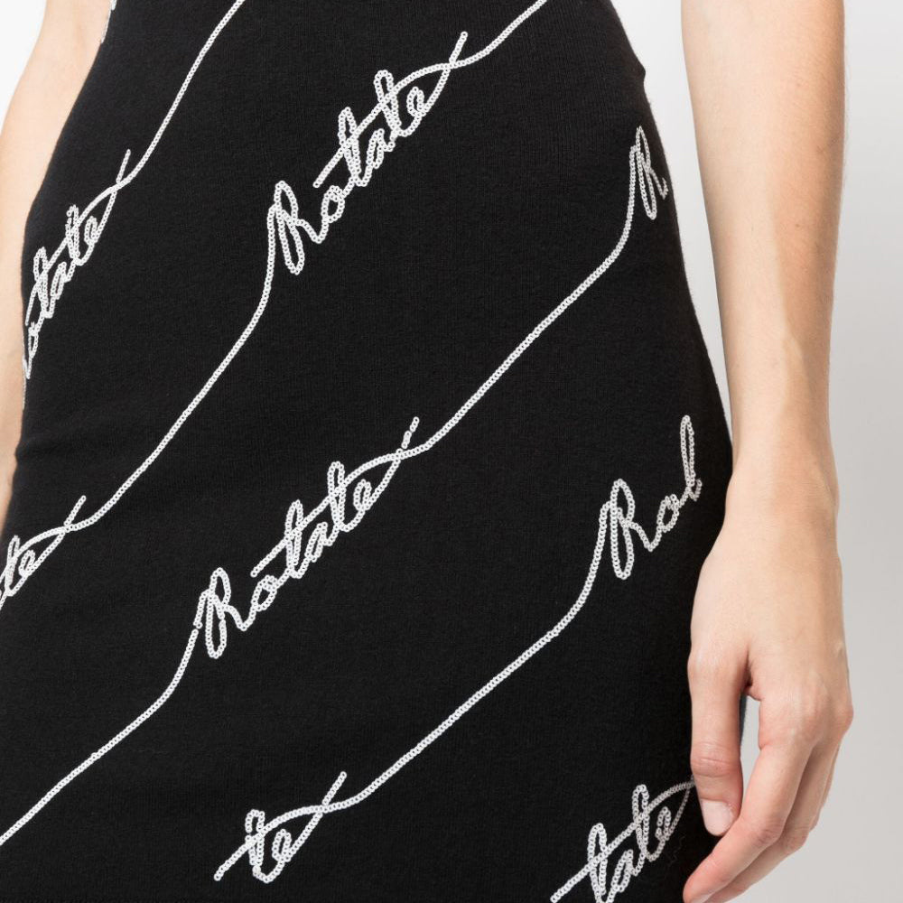 ROTATE SEQUIN LOGO MINI DRESS