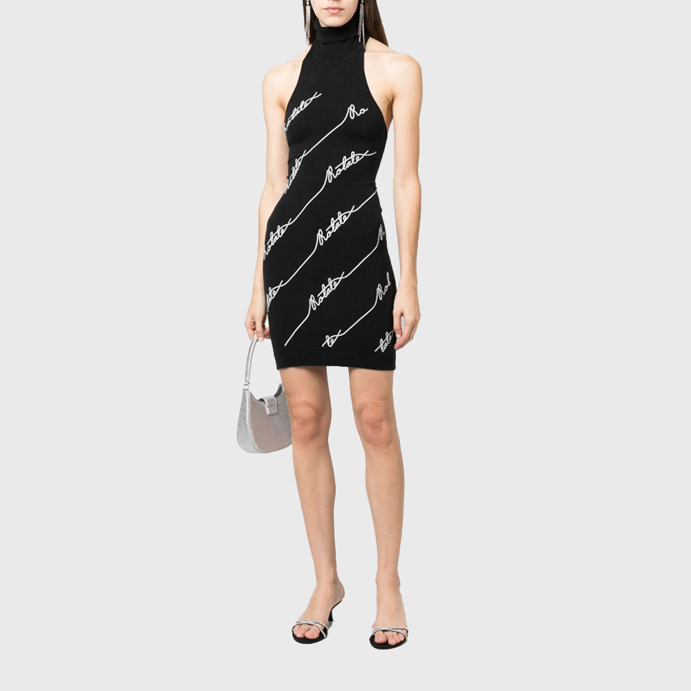 ROTATE SEQUIN LOGO MINI DRESS
