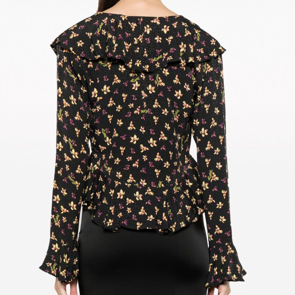 ROTATE JACQUARD FRILL TOP