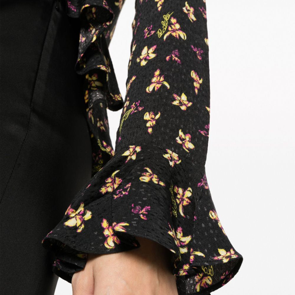 ROTATE JACQUARD FRILL TOP