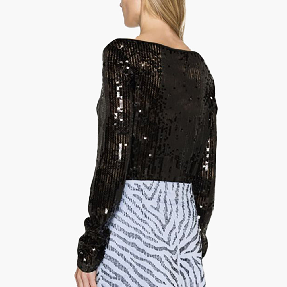ROTATE SEQUIN OFF SHOULDER TOP