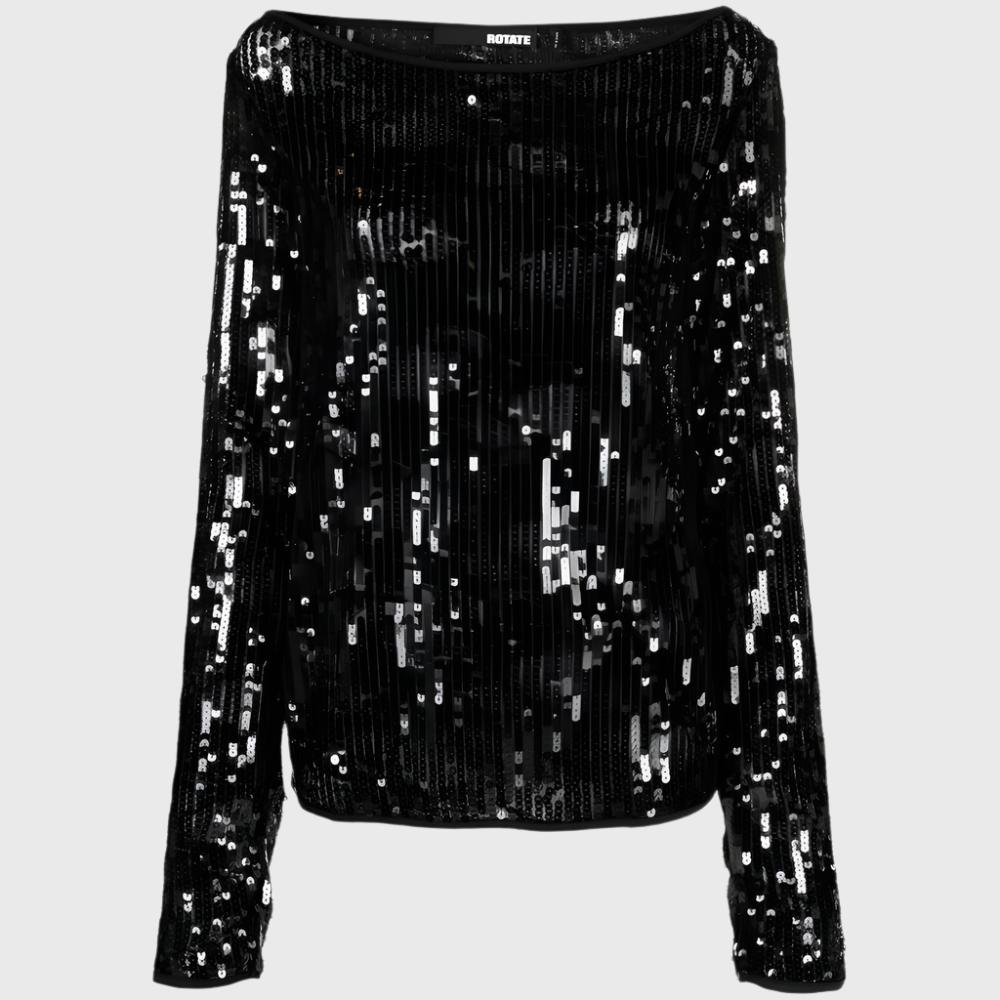 ROTATE SEQUIN OFF SHOULDER TOP