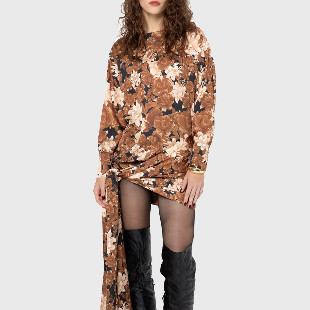 MINI WRAP TIE DETAIL DRESS