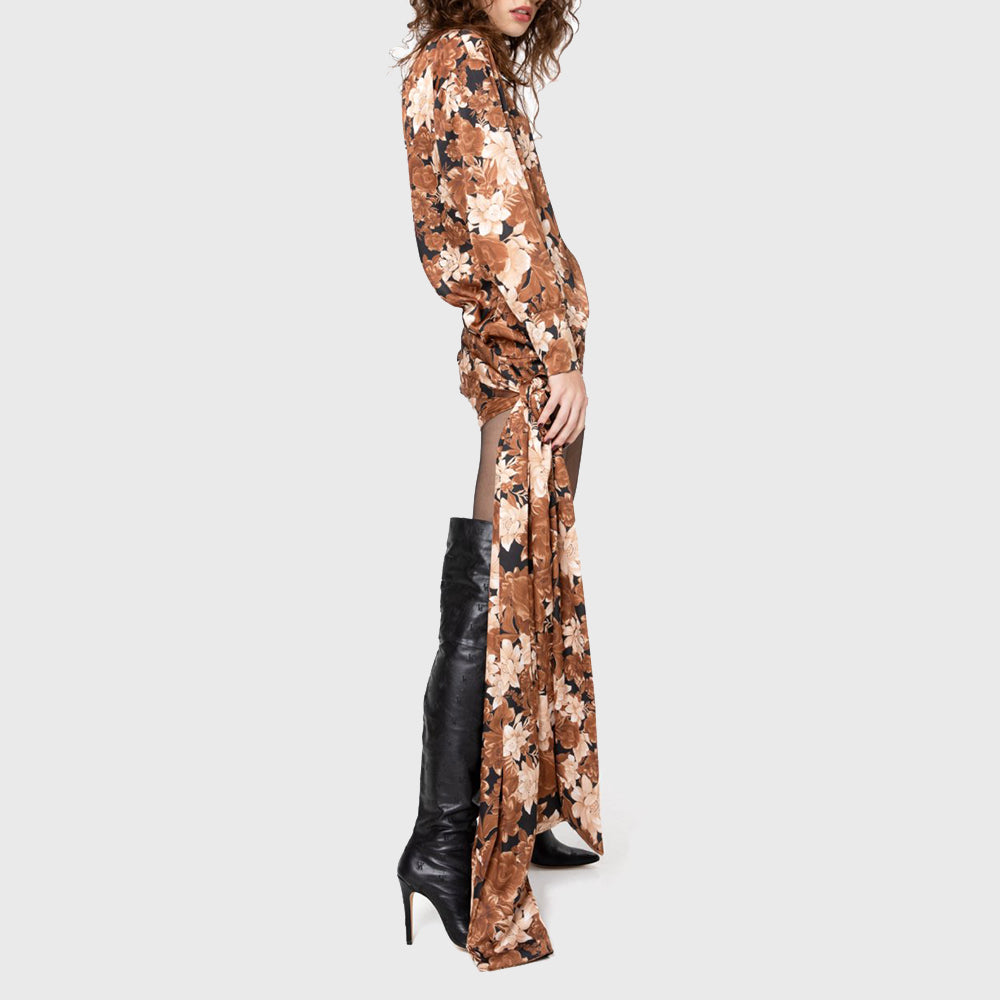 MINI WRAP TIE DETAIL DRESS