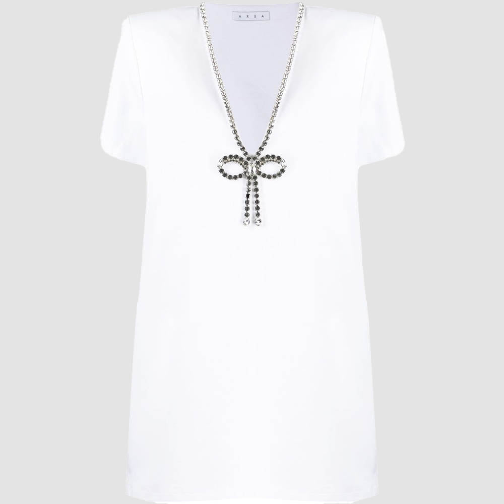 CRYSTAL BOW VNECK