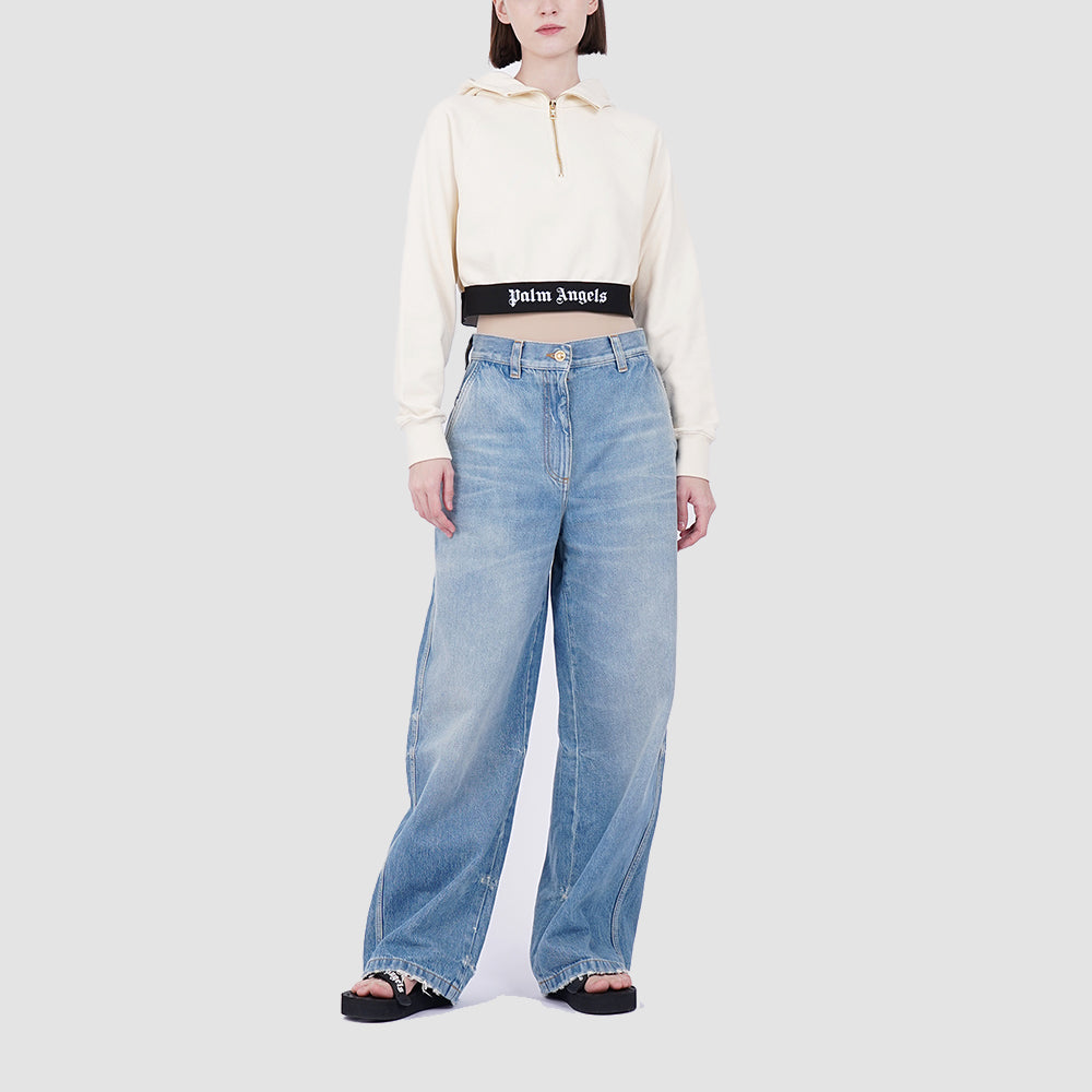 LOGO TAPE ZIPPED HOODY