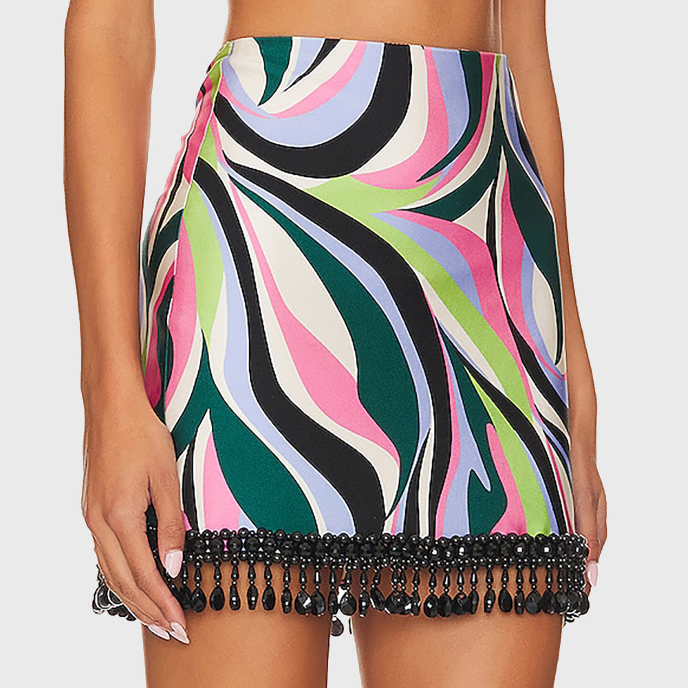 DELOS BEADED MINI SKIRT
