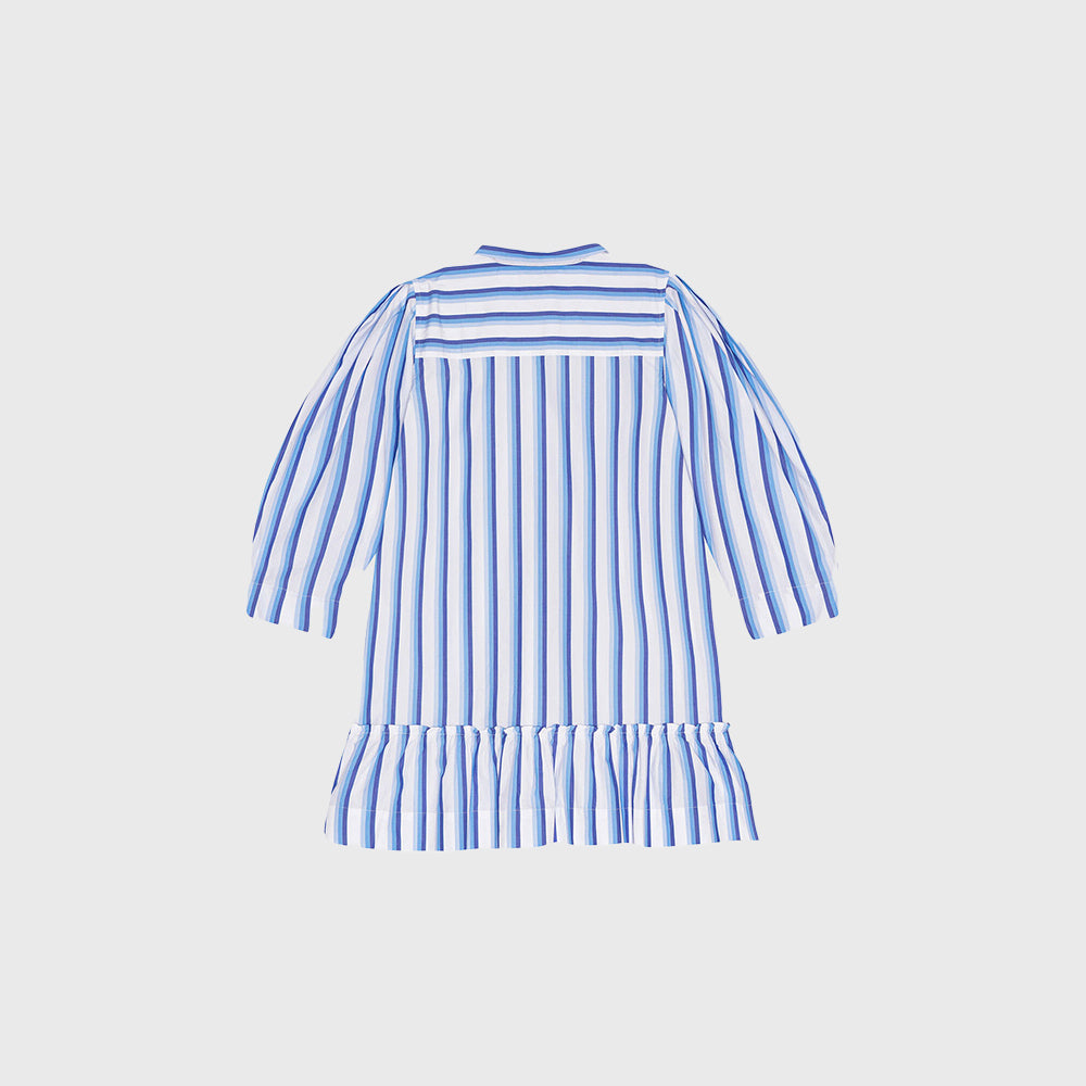 STRIPE COTTON MINI SHIRT DRESS