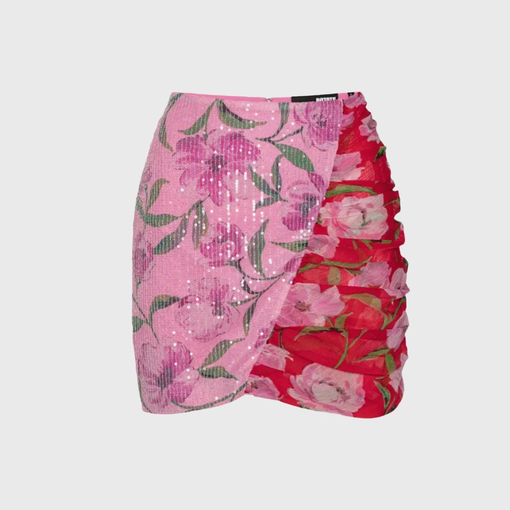 ROTATE PRINTED MINI SKIRT