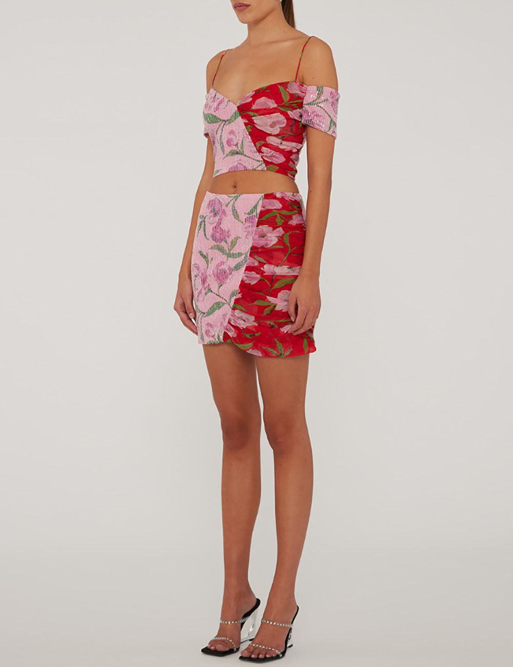 ROTATE PRINTED MINI SKIRT