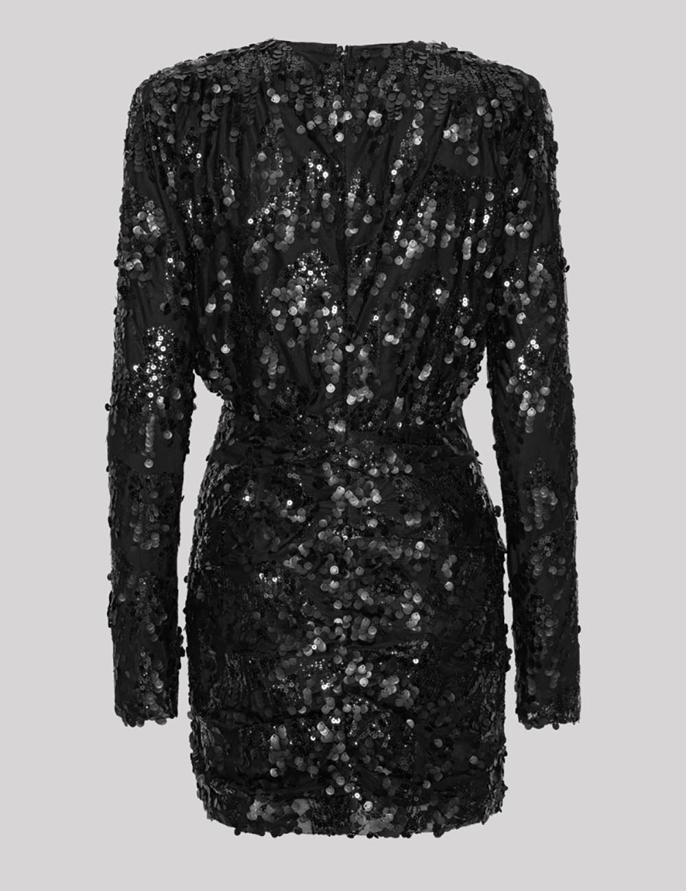 ROTATE SEQUINS V-NECK DRESS