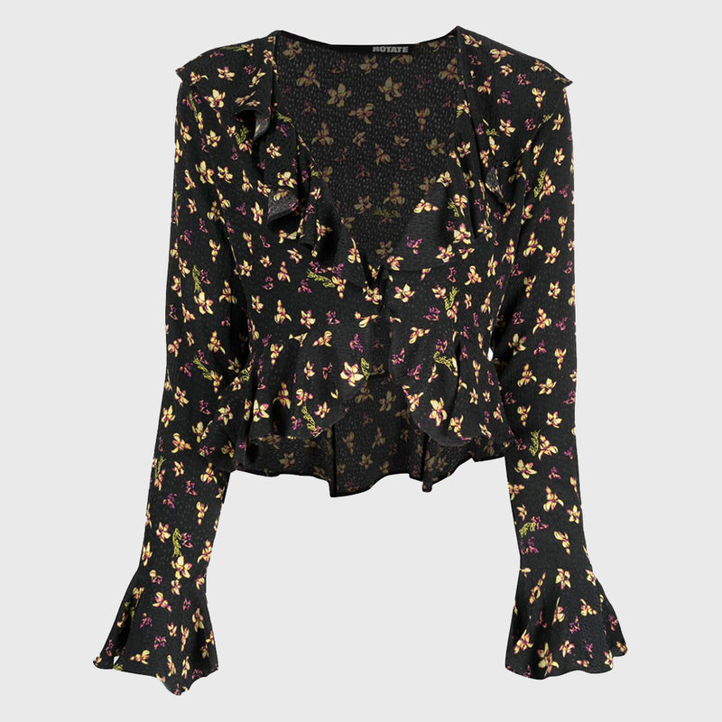 ROTATE JACQUARD FRILL TOP