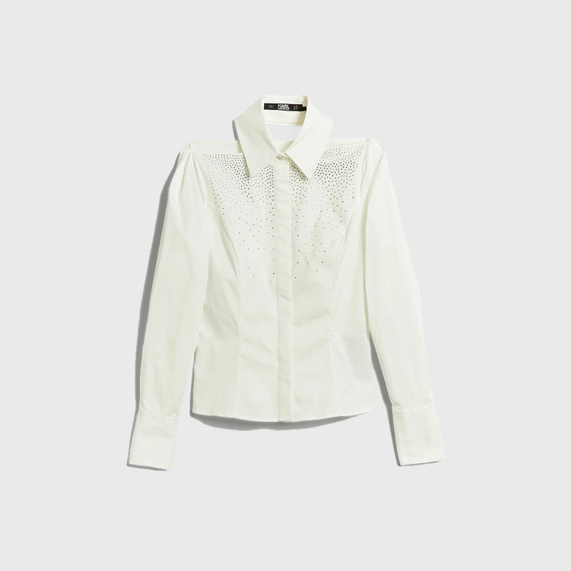 KARL LAGERFELD FITTED RHINESTONE SHIRT