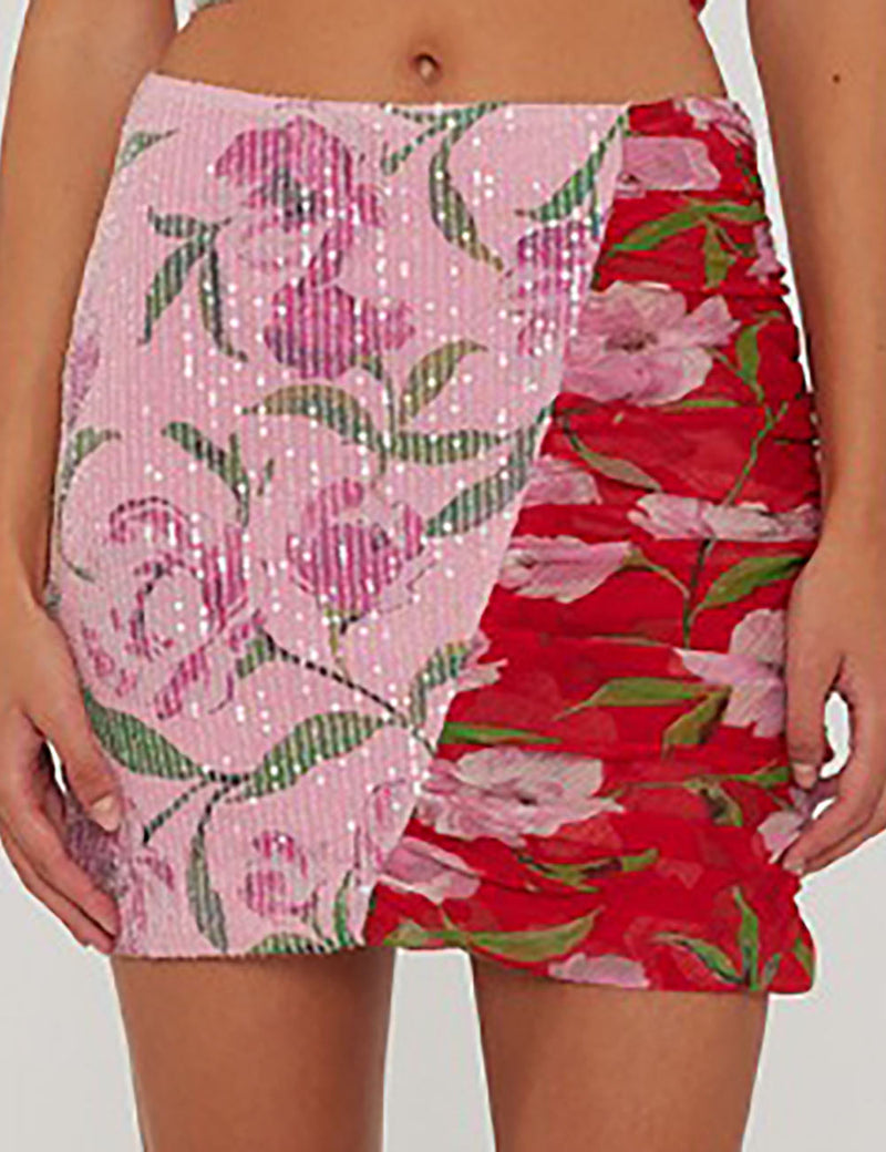 ROTATE PRINTED MINI SKIRT