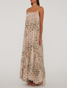 ROTATE CHIFFON MAXI WIDE DRESS