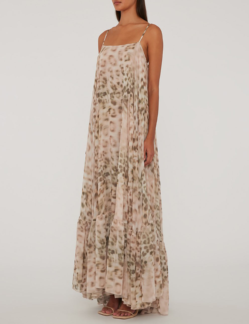 ROTATE CHIFFON MAXI WIDE DRESS